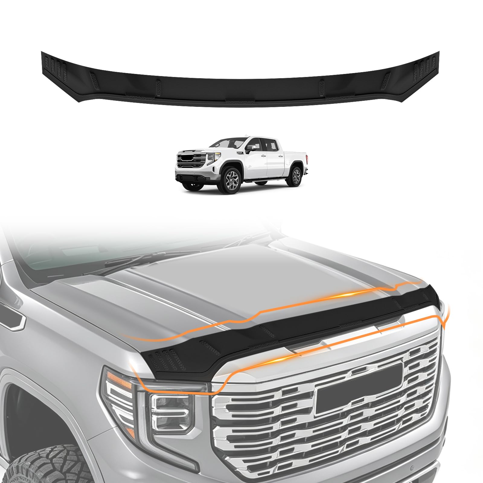 TripleAliners Hood Bug Deflector Protector for 2019-2026 GMC Sierra 1500