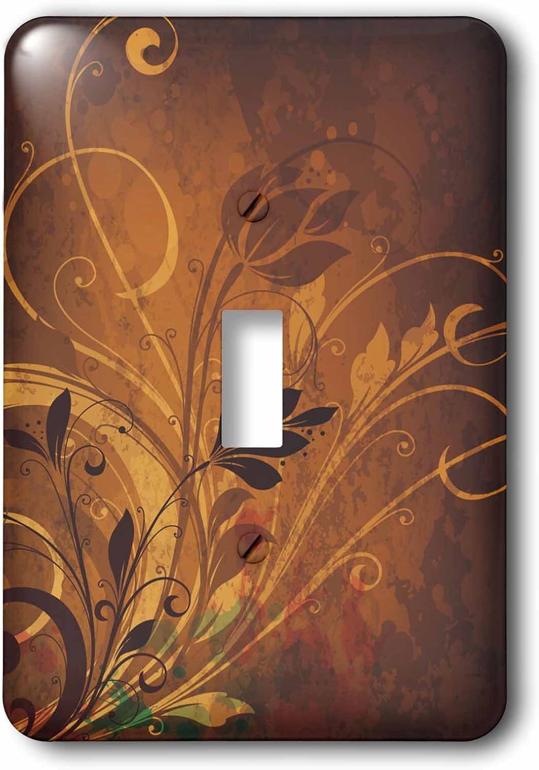 3dRose lsp_78562_1 Pretty Brown and Tan Flower Flourishes - Single Toggle Switch