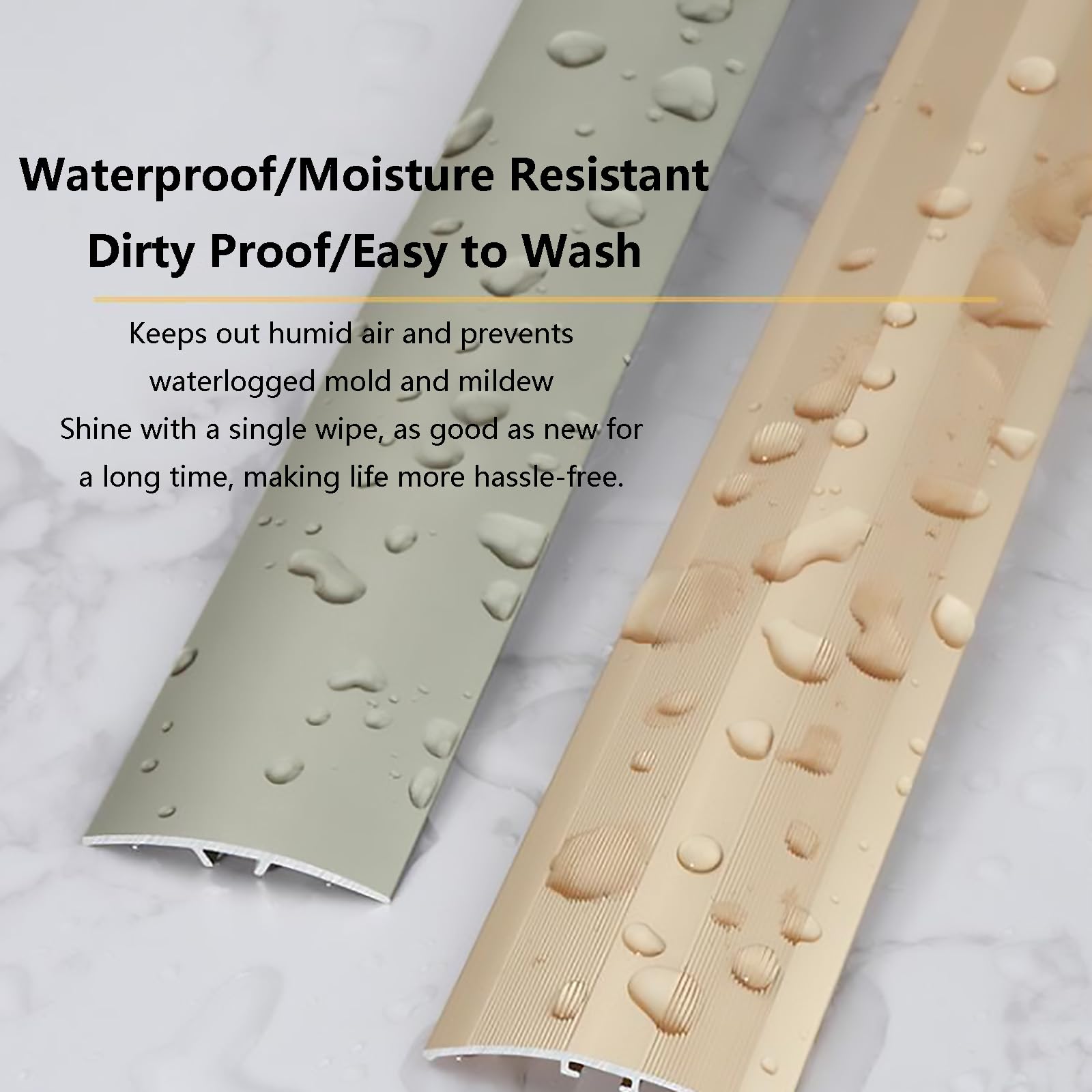 Profil przejściowy do podłóg dywanowych, do wysokości progowej poniżej 5 mm, zaokrąglona krawędź ze stopu aluminium, długość 90 cm, szerokość 50 mm, tytan, 18 sztuk