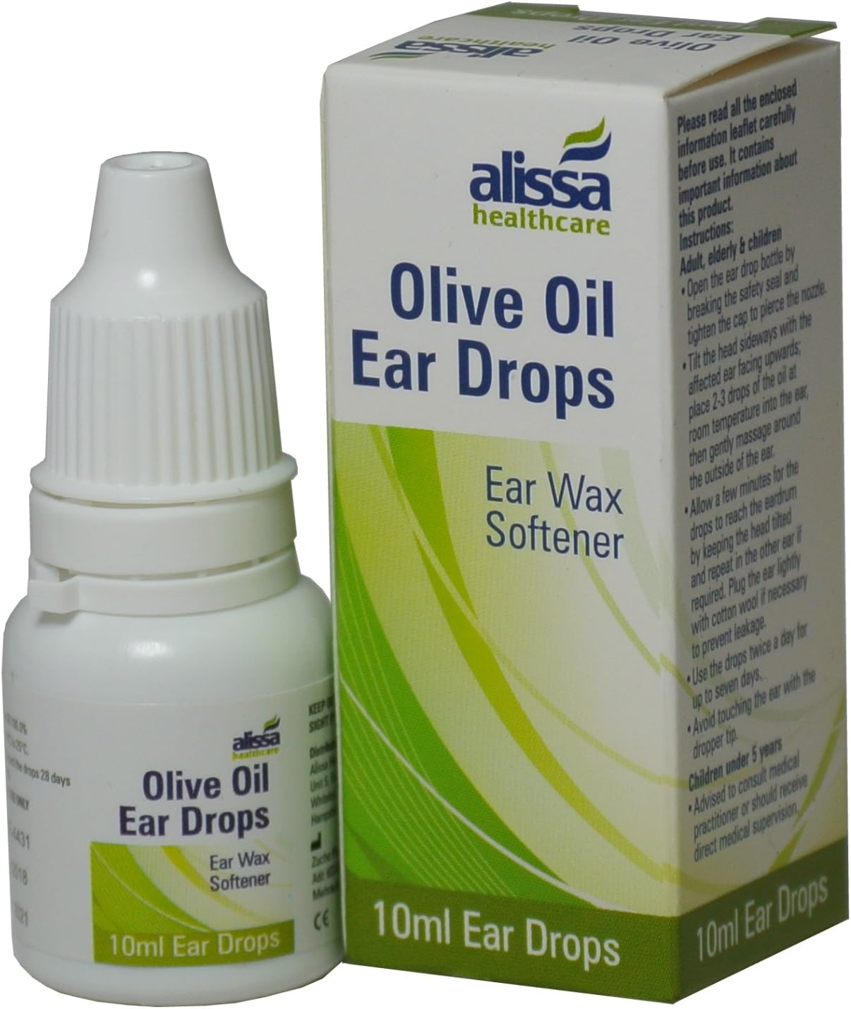2 x Olive Oil Ear Wax Drops Softens Removes Wax 10ml (2 Packs)