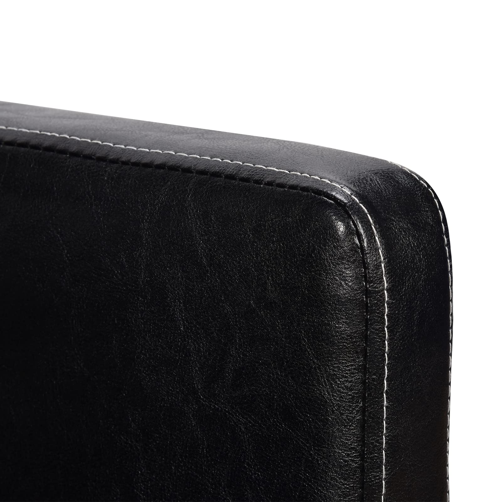 Schwarzer Retro-Friseurstuhl, höhenverstellbarer Friseurstuhl aus PU-Leder für Schönheitssalons, professionelle Stylisten, robust, 300 kg belastbar, verchromter Stahlrahmen
