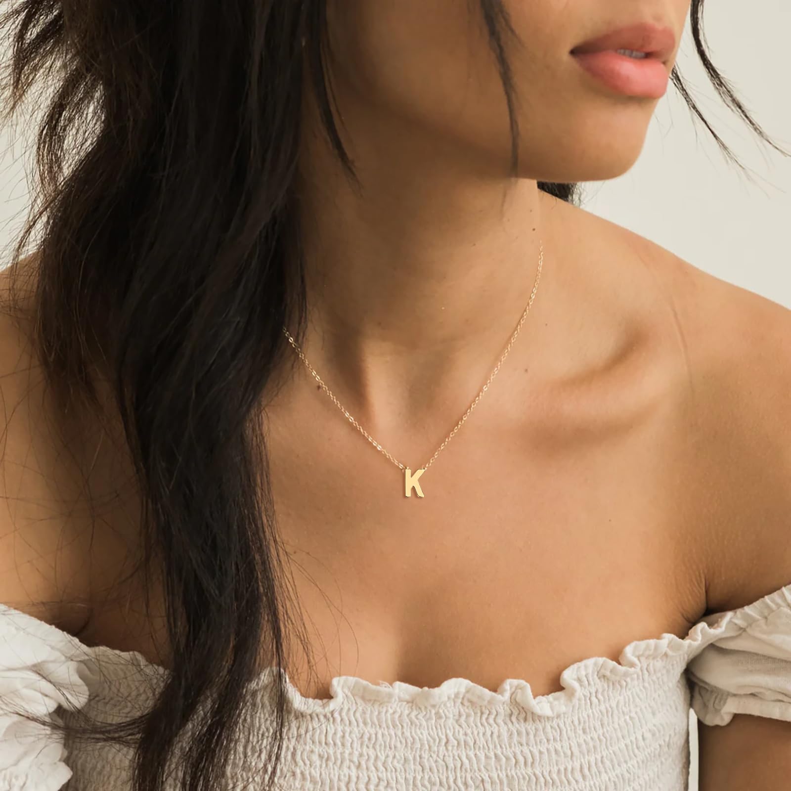Mehrschichtige Initialen-Halsketten für Frauen, 14-Karat-Gold-Buchstabenanhänger, mehrschichtige Halskette 26 Großbuchstaben AZ für Frauen und Mädchen, Schmuck