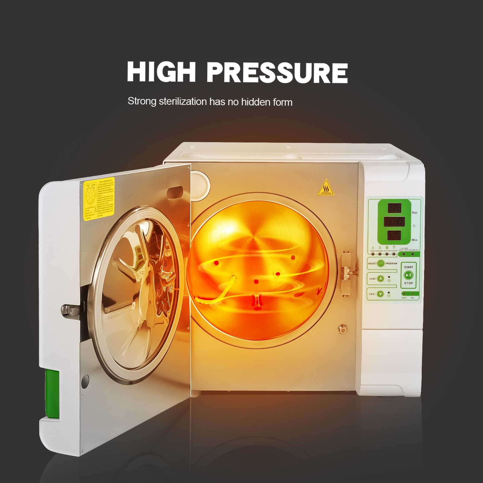 Full-Automatic Autoclave Steam Sterilizer B Class Pre-Vacuum High Temperature Pressure Digital Display Lab Equipment Benchtop Type 4.75Gal/6.07Gal (4.75Gal(18L))