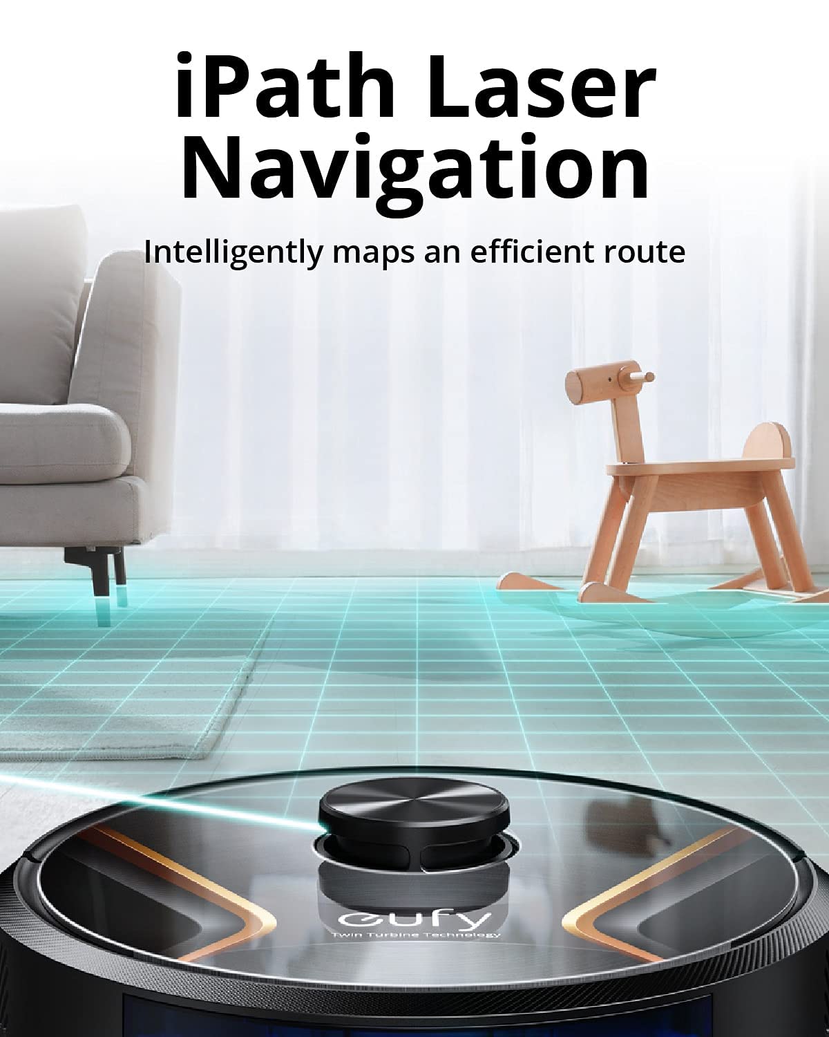 eufy Saugroboter mit Wischfunktion, RoboVac X8 Hybrid, 2X 2000Pa Saugleistung, iPath Lasernavigation, 2-in-1 Sauger & Wischmopp, AI. Map 2.0 Technologie, WLAN-Funktion (Generalüberholt)