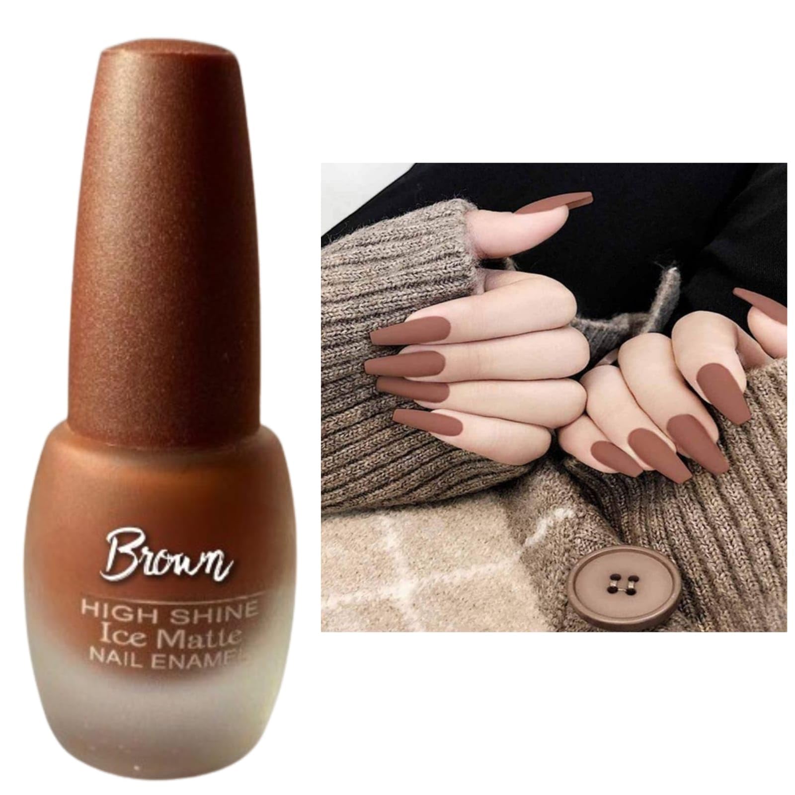 Nail Paint- Coffee Chocolate Brown 6ml, Quick Drying, Matte Finish, Long Lasting, Chip resisting Formula with High coverage, Acetone & Paraben Free-image-47
