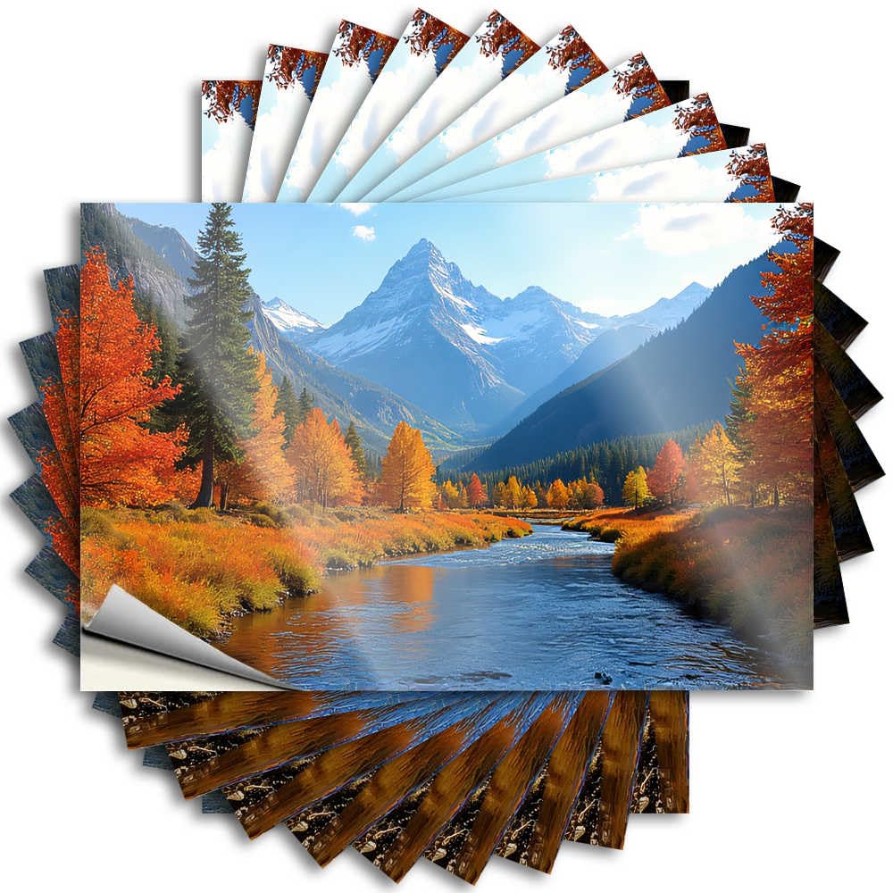 Tattoo Rv Camping Accessories | Tall Water Autumn Colors By The River for Dart(6X9CM)