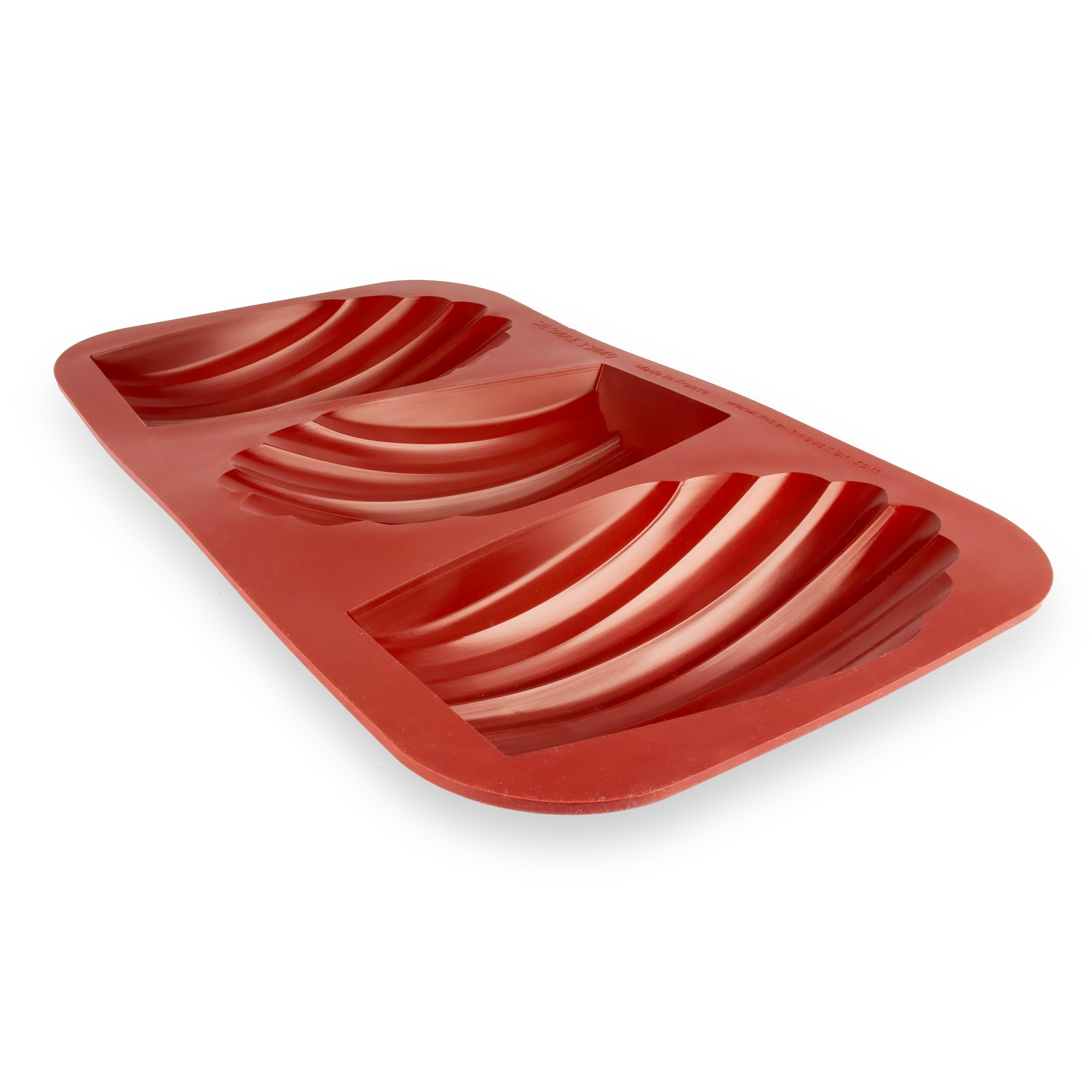 Maé - Moule Madeleine Géante 3 Alvéoles - Silicone Alimentaire Premium Anti-Adhérent - Souple, Démoulage Facile et Net - Résistant T° -45°C / +280°C - 430 ml