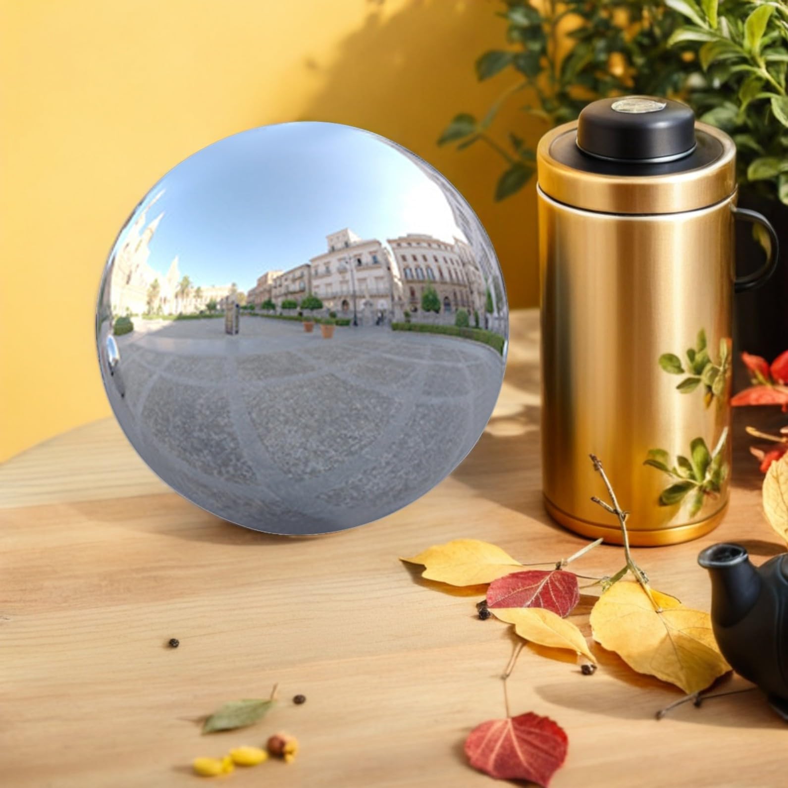 SUPVOX Sfera Argento Giardino Inossidabile e Riflettente da in Acciaio Semplice Design Decorativo per Prato Cortile