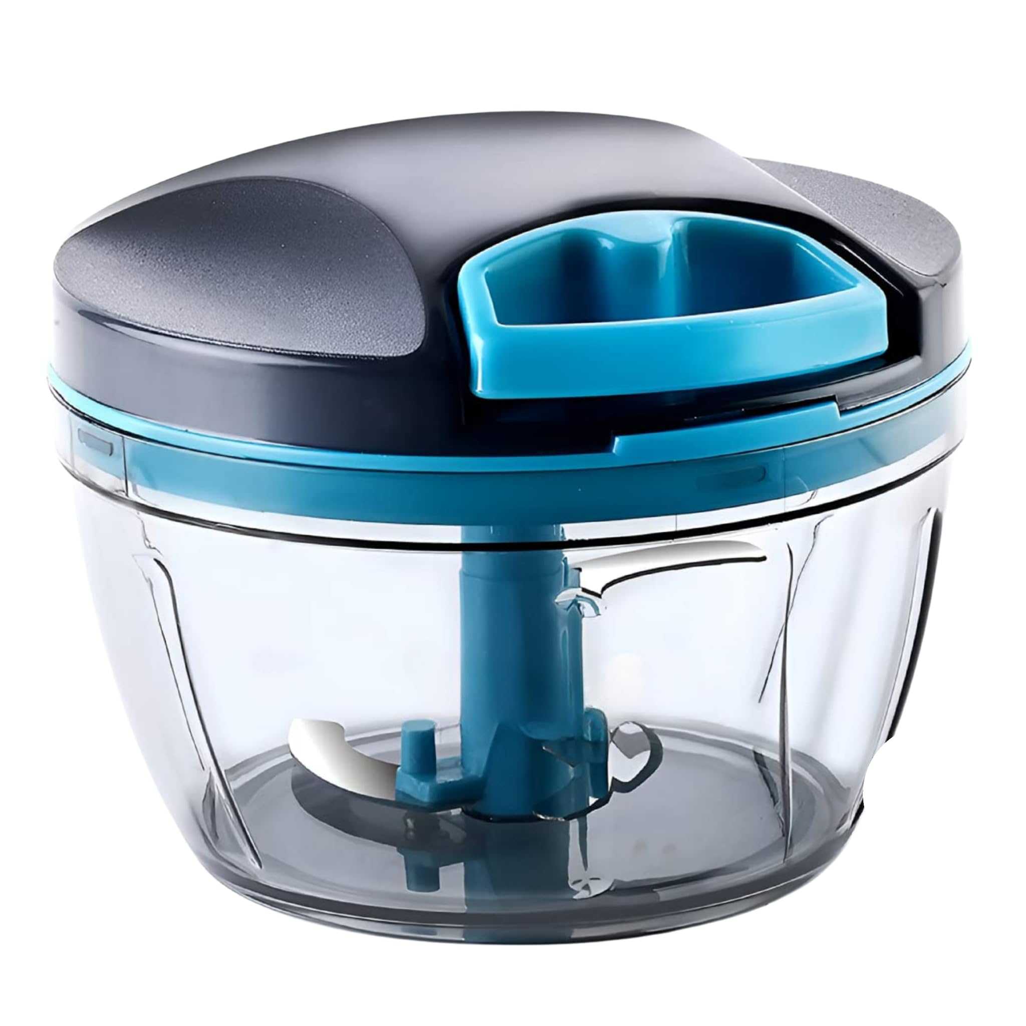 KIT FOR U Kitchen Handy String Chopper | Manual Vegetable & Fruit Cutter with 3 Stainless Steel Blades | Onion, Dry Fruits, Salad | BPA-Free, No Electricity, Non-Skid Base Multi-Color (Small - 470 ML)-image-24