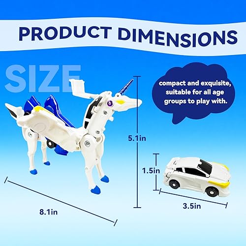 Miniatura 3 de Juguete de coche transformador de unicornio - Juguete de unicornio de conexión magnética - Divertida función de colisión y transformación - Regalo