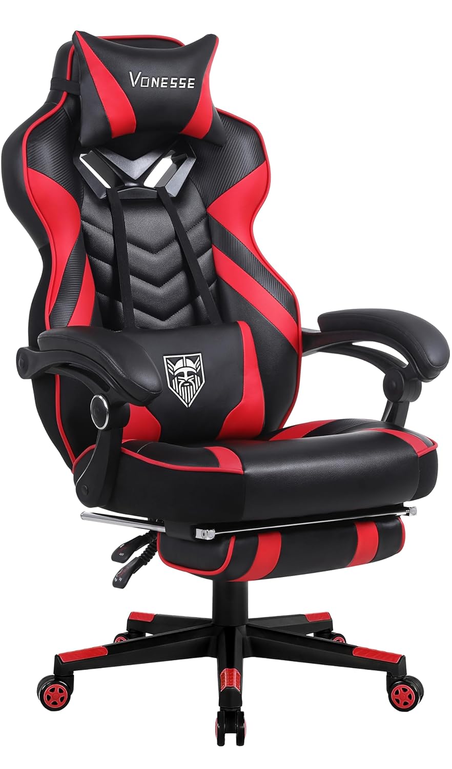 Vonesse Gaming Chair Big and Tall Gaming Chair with Footrest and Massage Gaming Chairs for Adults with Lumbar