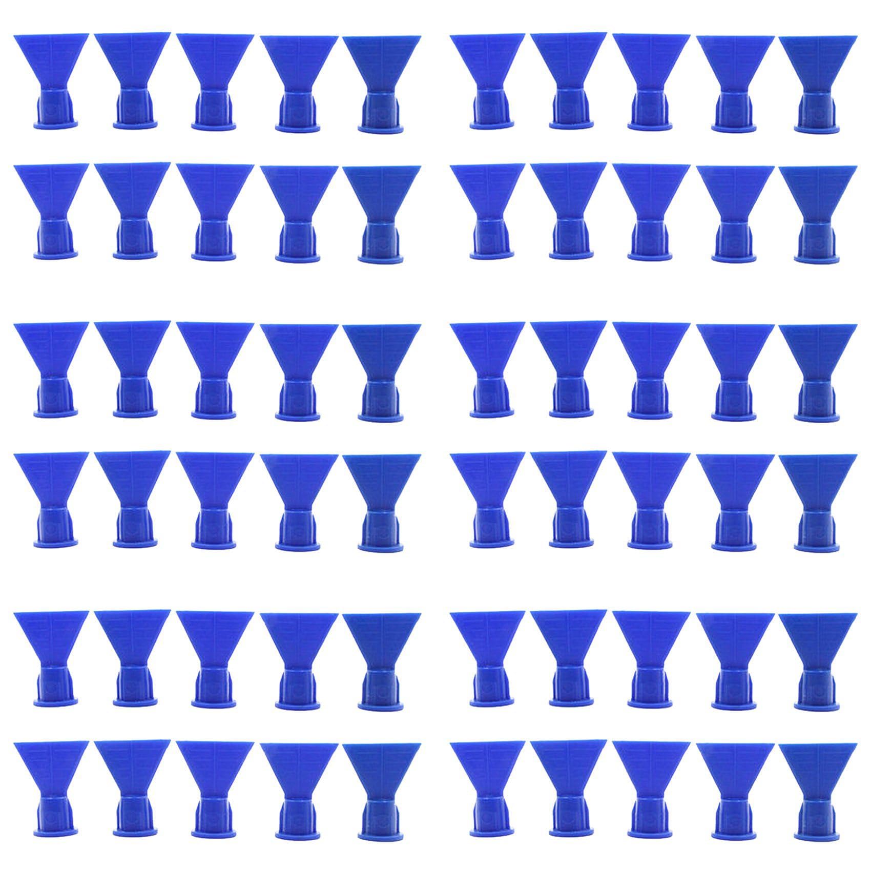 Jnchdghwa Blue Wave Shape Silicon Cone For Caulking Spare Part Nozzle Tip For Sealant Dispenser Syringe Accessory 60Pcs