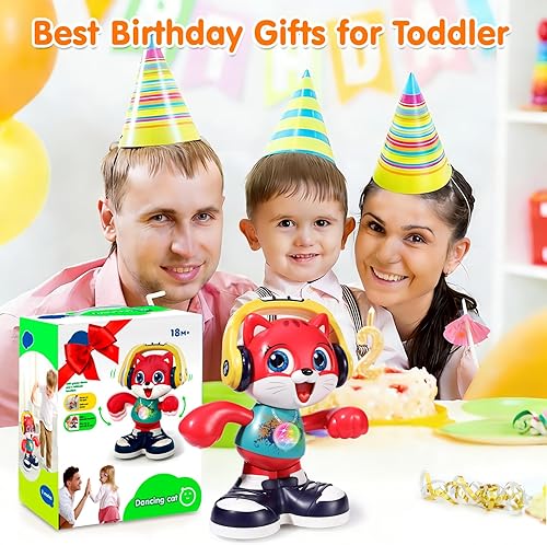 Miniatura 6 de Juguetes para bebés, gatos bailarines para bebés niños y niñas con música y grabación, juguetes educativos interactivos de aprendizaje temprano para