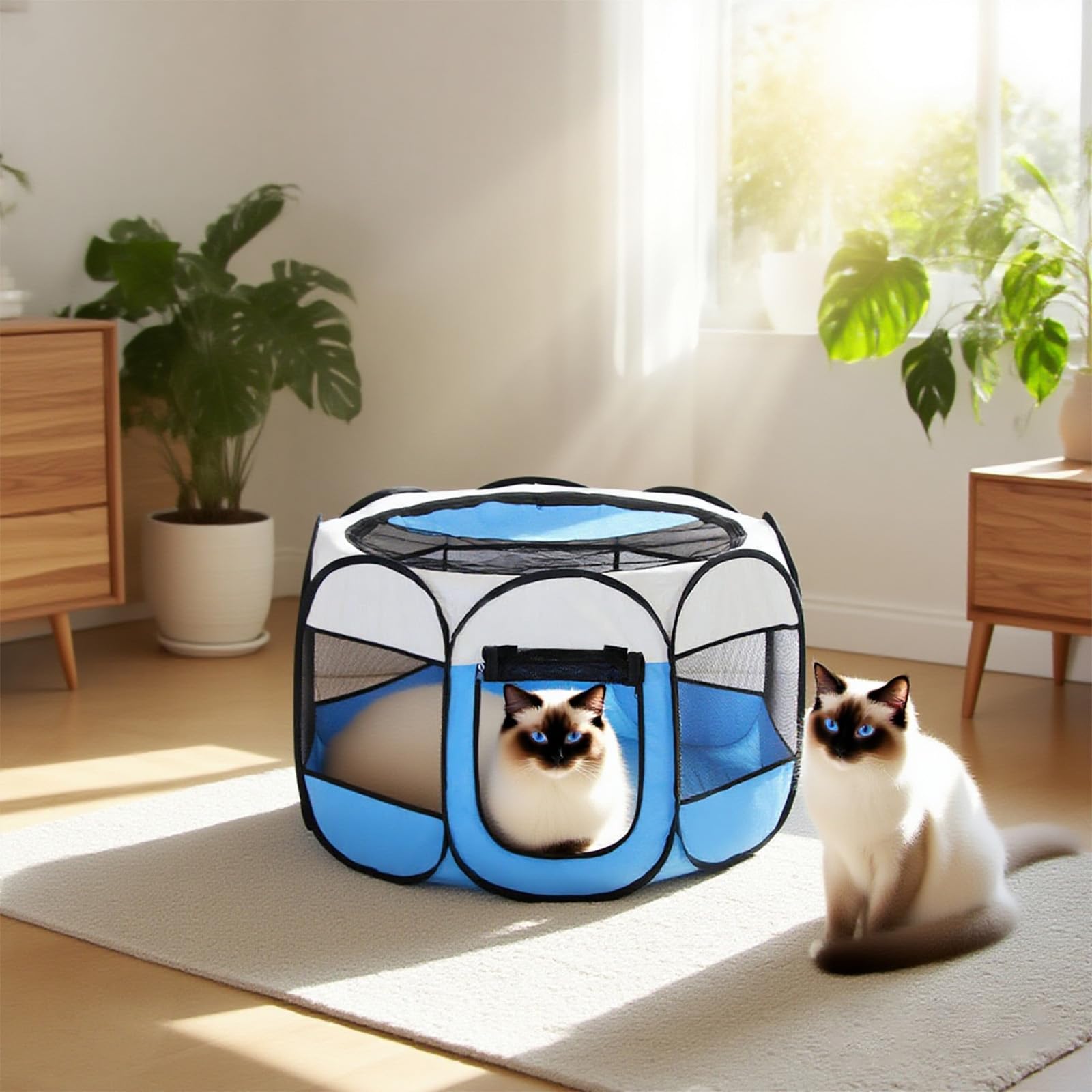 Recinto per Cani da Interno 74x74x43cm, Pieghevole Recinto per Gatti Box per Cucciolo Gattini Conigli