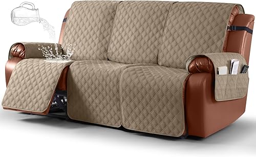 Miniatura 18 de Ruaozz Funda impermeable para sofá reclinable de 1 pieza, fundas para sofás para sofás reclinables, funda para sofá reclinable, lavable, protector