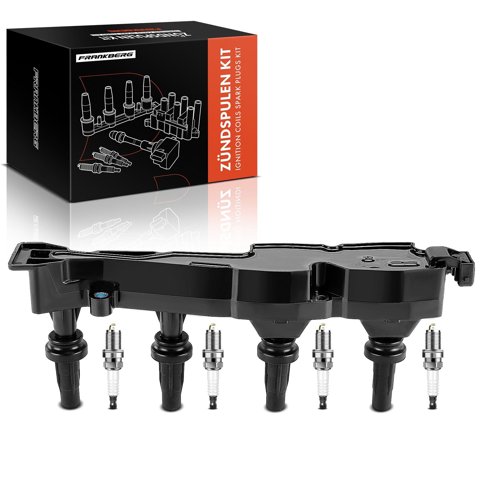 Frankberg bobina di accensione + 4 candele a 4 Poli 96213086 | Compatibile con: Saxo S0 S1,106 II 1A 1C