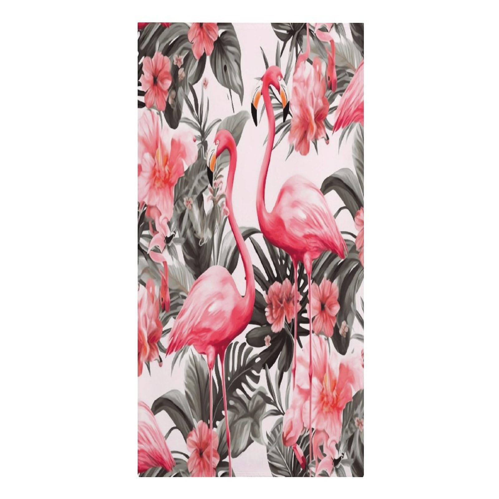 VstaDank Flamingo Floral Printed Beach Towel Vacation Essentials Sand Free Soft Quick Dry Swim Towels 61"x30" Modern Extra Large Towels Lightweight Microfiber Beach Towel for Swimming Pool