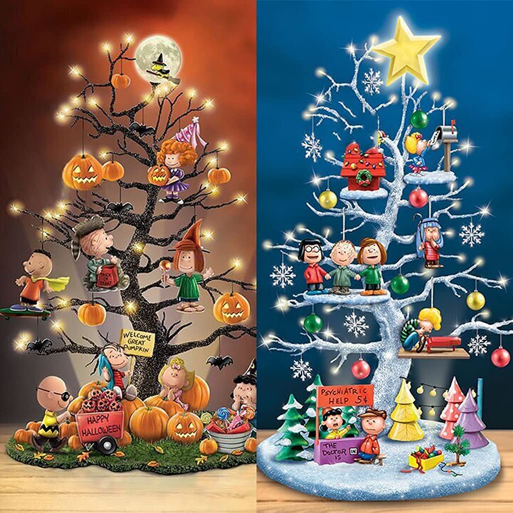 Illuminated Halloween Tree, Christmas Tree and Halloween Tree It's The Great Pumpkin Illuminated Hal