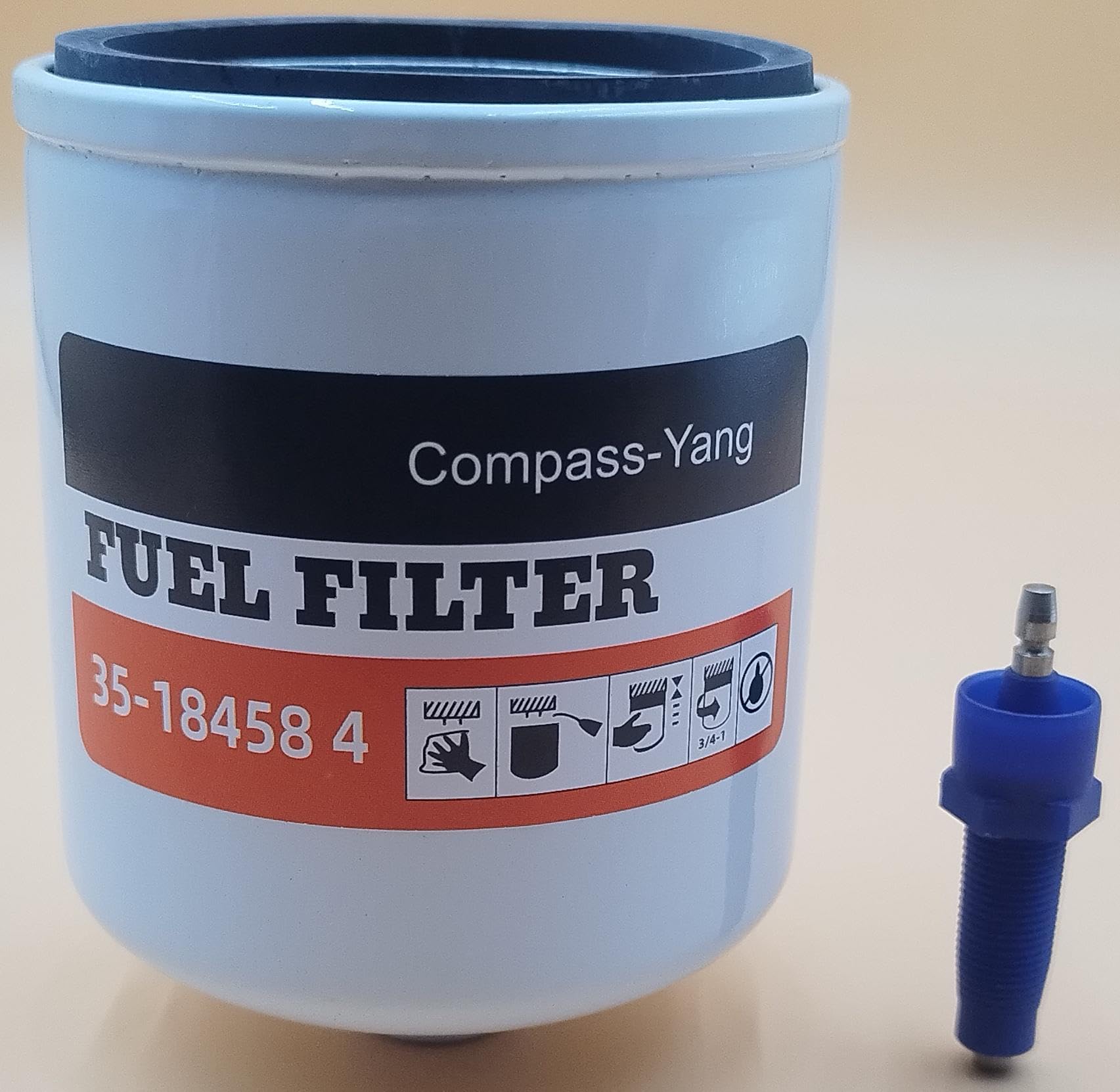Compass-Yang Marine Fuel Water Separator Filter with Water Warning Sensor 35-18458 5 35-18458T For Mercury/Mariner V-6 EFI/DFI outboard engines (1996 and Newer),Replace 35-18458Q4 Sierra 18-7968