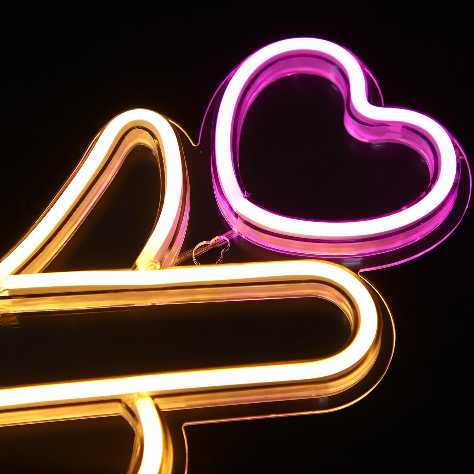 Artibetter Letrero de Neón LED en Forma de Mano Corazón Usb, Luz Decorativa para Dormitorio y Fiesta, bajo Consumo Energético, Colgante para Pared o Mesa, Decoración Ambiental, 1 Unidad, Uso