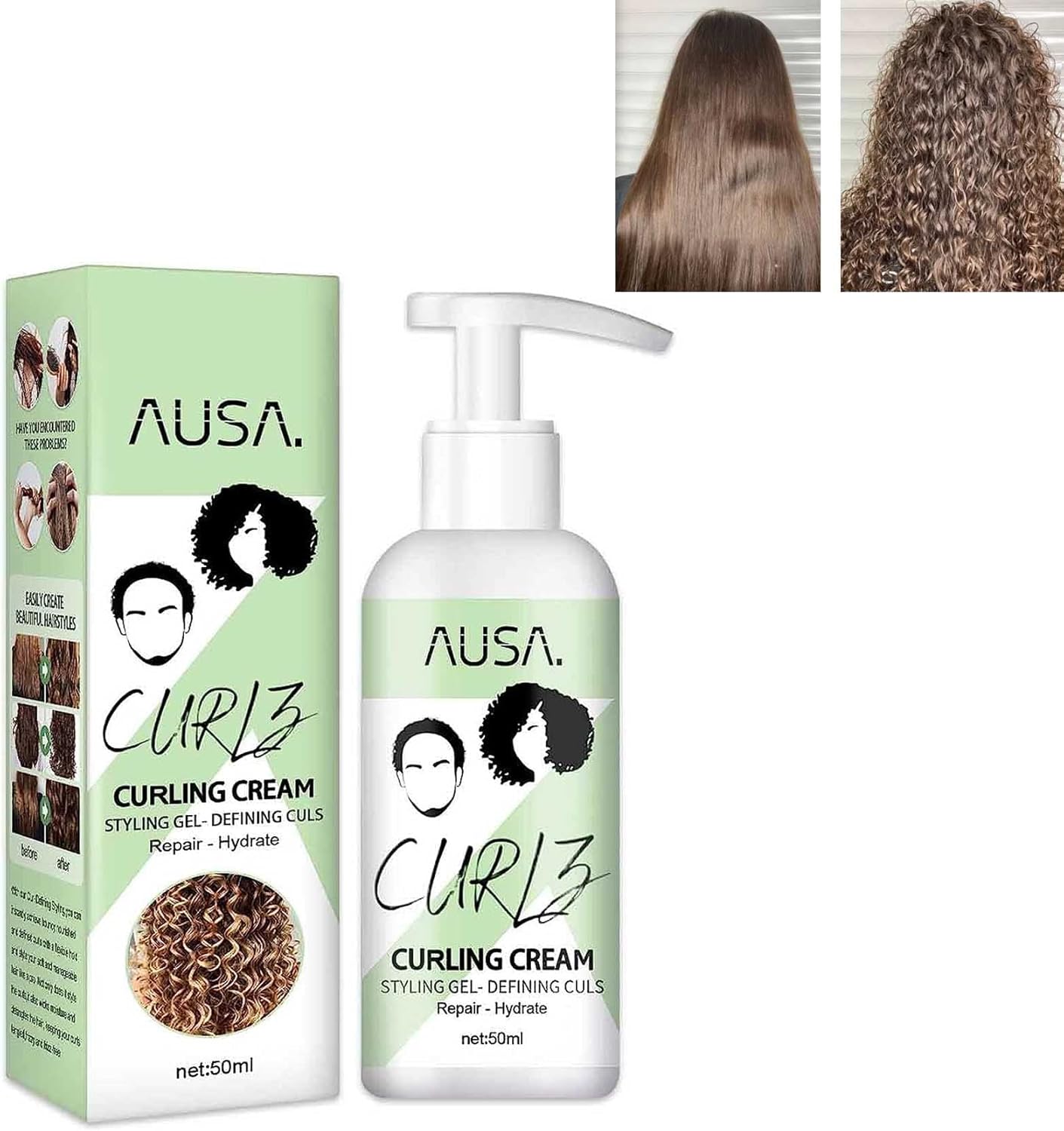 Hair Royale Curly Hair Cream, Quick Styling Curl Defining Cream for