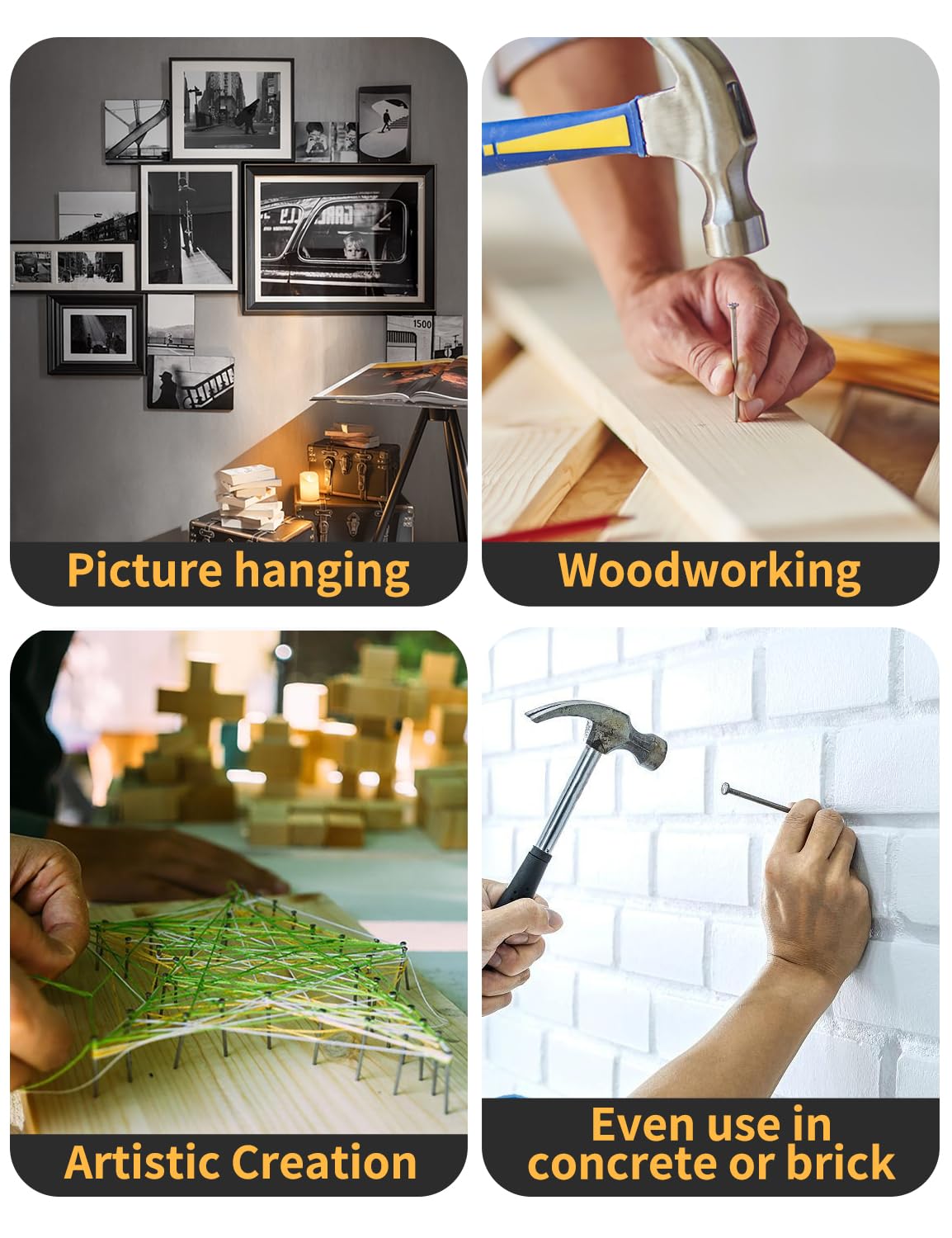 Masonry Nails - Hang Artwork & Crafts Securely -9