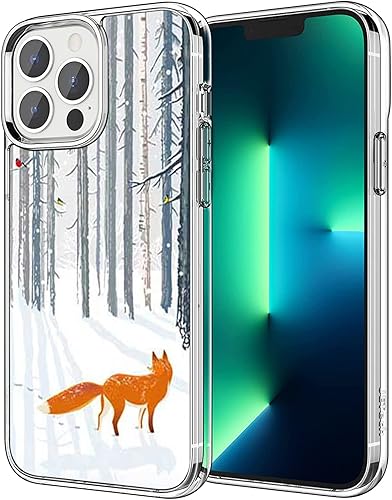 Funda compatible con iPhone 12 y iPhone 12 Pro, diseño estético de zorro de bosque de nieve, a prueba de golpes, diseño transparente, delgada, suave Funda compatible con iPhone 12 y iPhone 12 Pro, diseño estético de zorro de bosque de nieve, a prueba de golpes, diseño transparente, delgada, suave