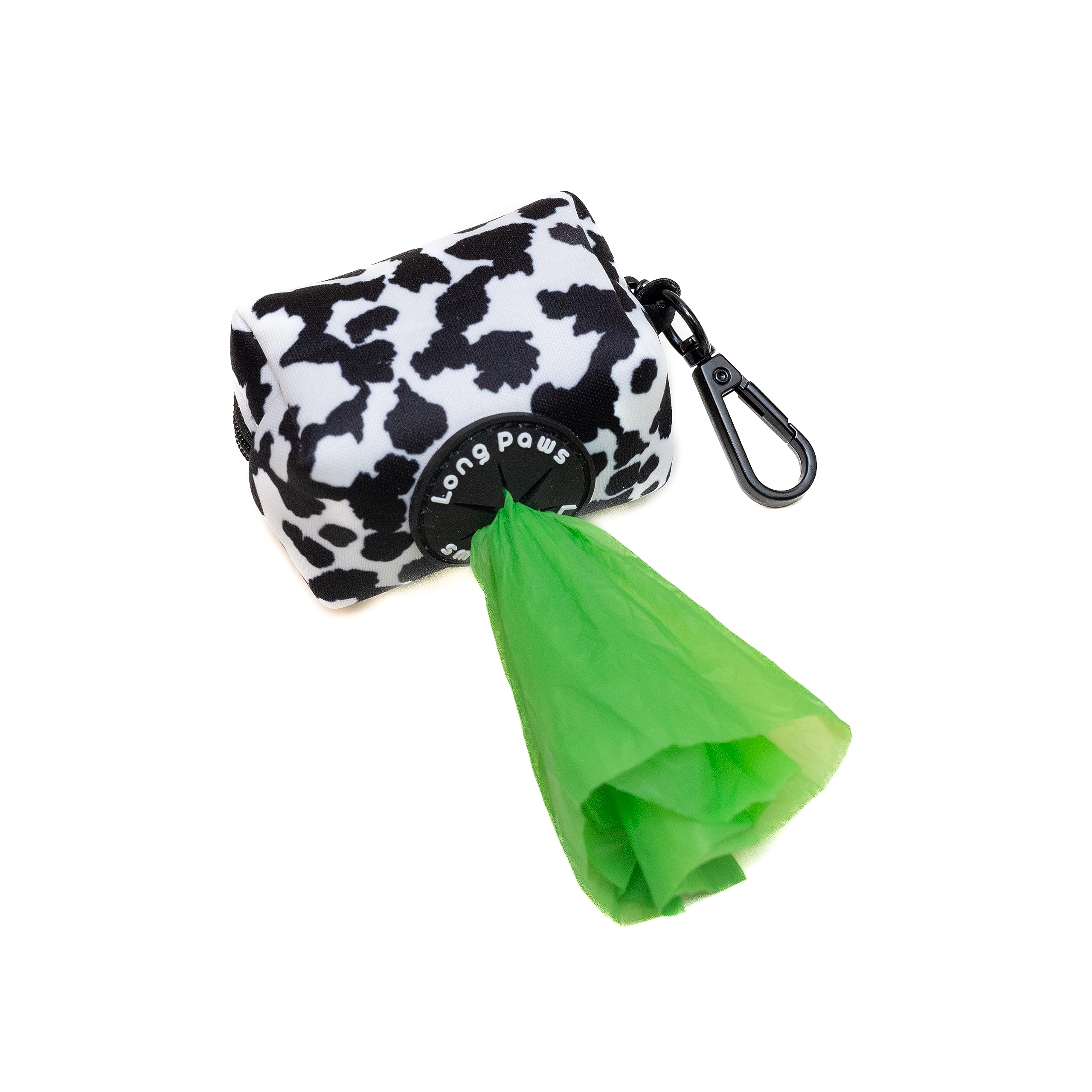 Long Paws Funk The Dog Poop Pouch Bag For Waste Bags Or Treats (Cow Print)