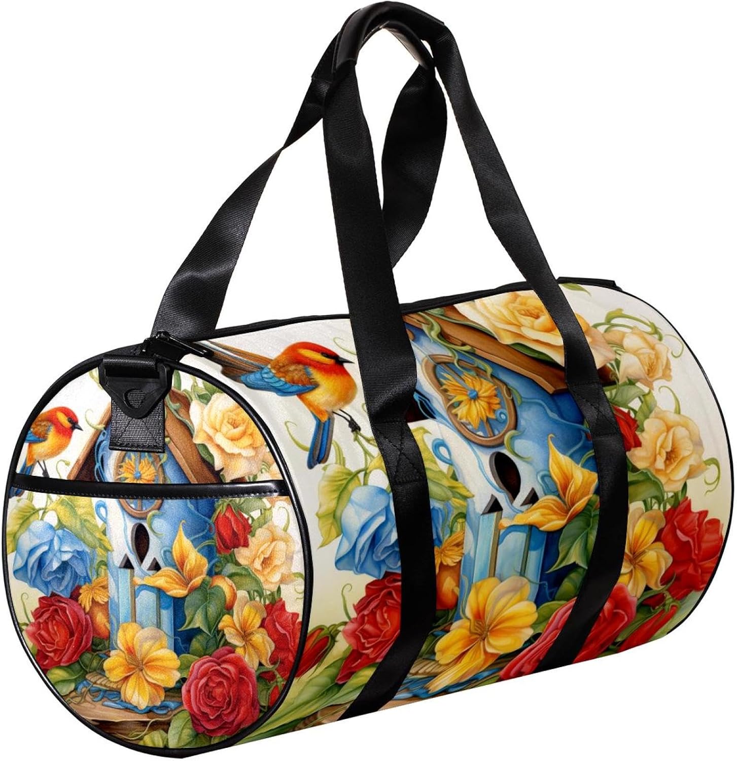 Gym Bags for Women,Duffle Bag for Travel,Bird Butterfly Strawberry Floral Flowers,Gym Bag for Men