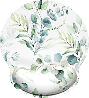 ITNRSIIET Mouse Pad, Mouse Pad Wrist Support Mousepad with Wrist Rest, Mouse Pads for Wireless Ergonomic Cute Desk Decor Desk Accessories for Office, Non-Slip Rubber Base, Leaves and Branches