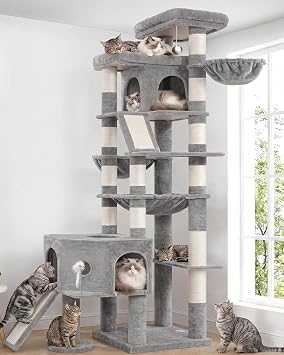 Cat Tree, 83.5" Heavy Duty Cat Tower for Large Cats Adult VCT035W