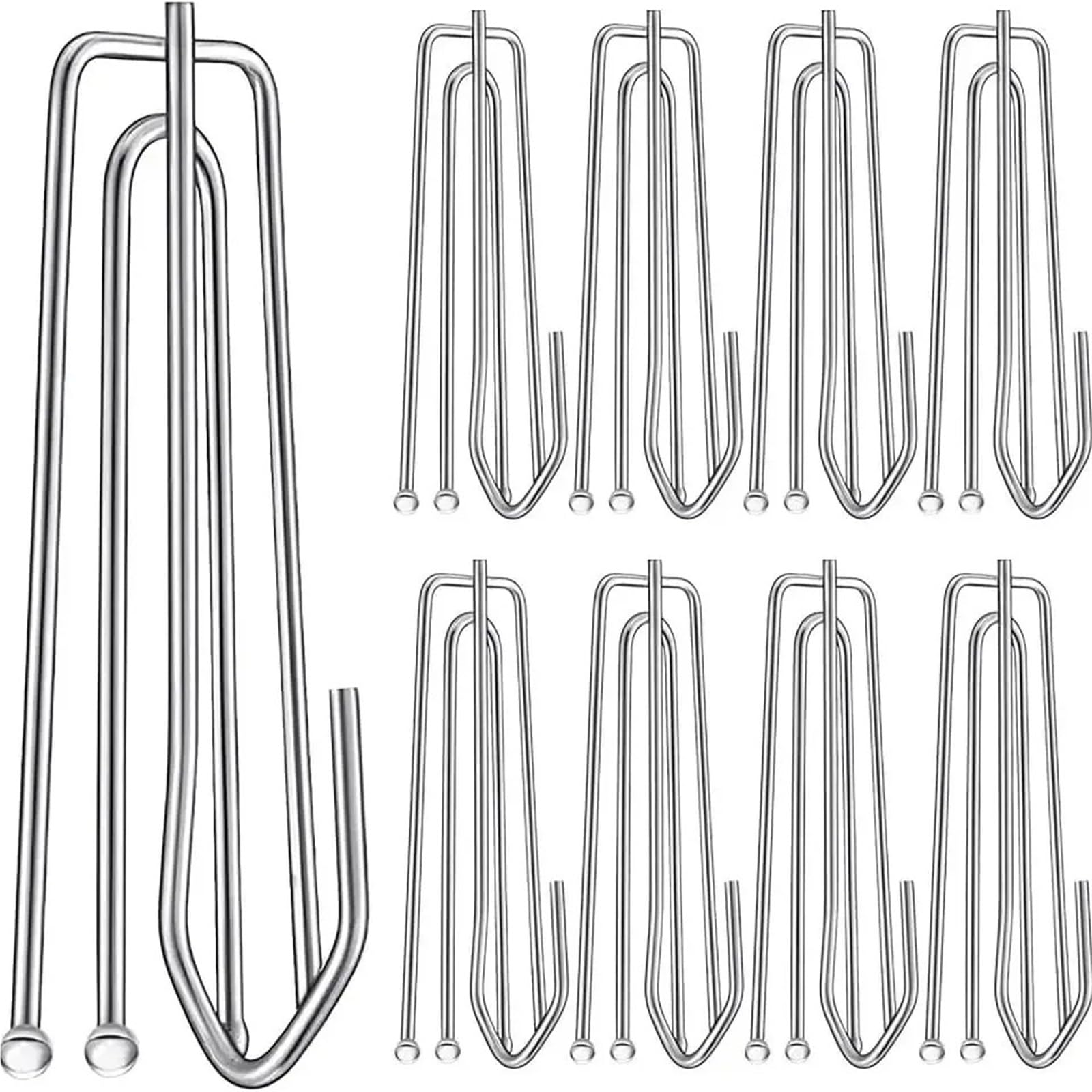 Pinch Pleat Curtain Hooks 100Pcs with Metal Clips for Drapes Shower Door and Window Accessories All Fabric Weight