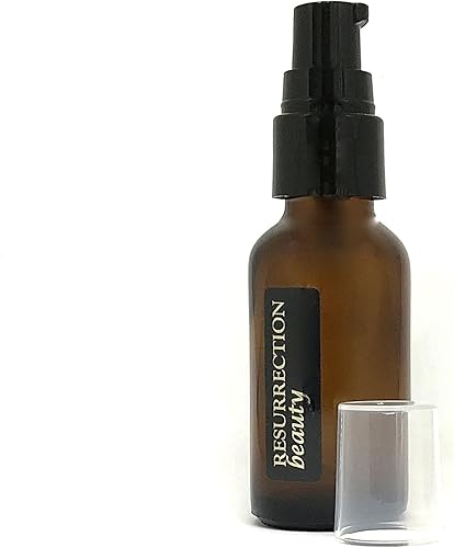 Botella redonda Boston de vidrio ámbar de 1 onza con bomba de tratamiento  Para almacenar y dispensar suero casero de vitamina C y ácido