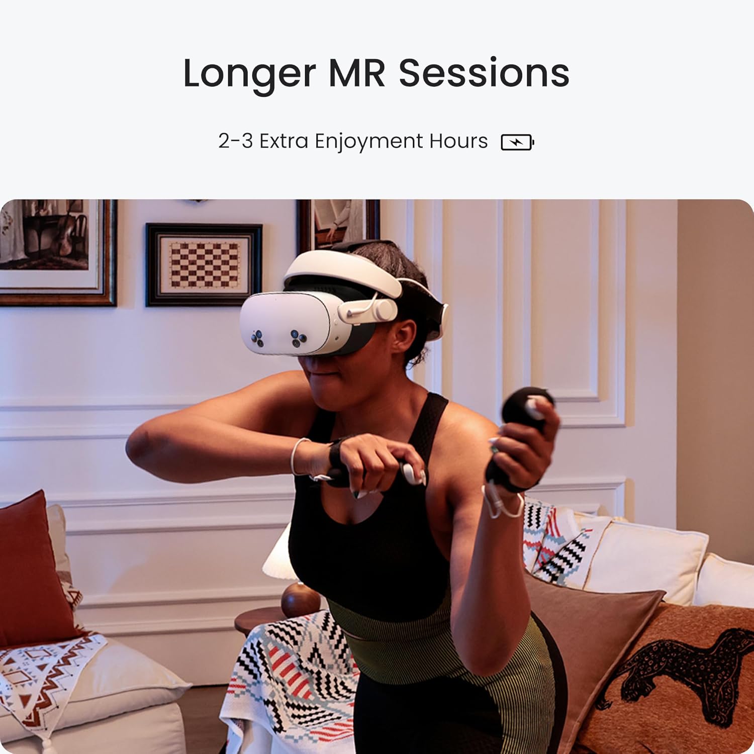 KIWI design G4 Pro Controller Grips Protector & H4 Boost Battery Head Strap Compatible with Meta Quest 3/3S, Accessories Accredited by Meta