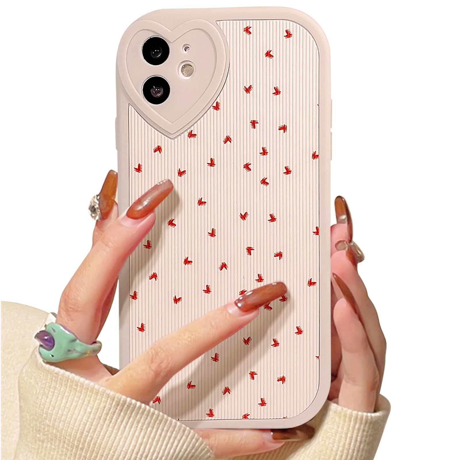 Lovmooful Compatible for iPhone 11 Case Cute Small Heart with Love Lens Bumper Protector for Girls Women Soft TPU Shockproof Protective Girly for iPhone 11-Small Heart