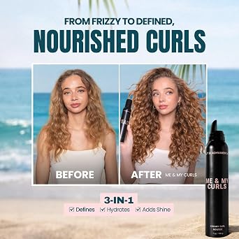 Beachwaver The Co. Me & My Curls Creamy Curl Mousse| Lightweight, Creamy Vegan Mousse For Curls, Coils, Waves - Defines Natural Texture and Enhances Shine | Bondi Beach Day