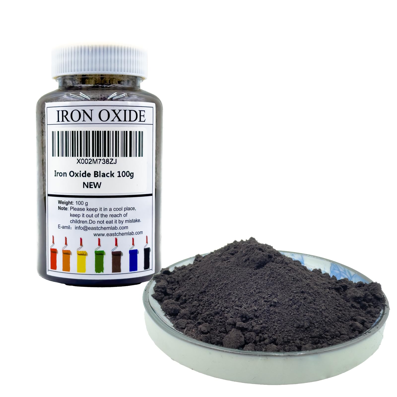 Eastchemlab Black Iron Oxide, Used For Art Decoration, Painting Pigments, Concrete, Clay, Cement, Bricks, And Coating (100g/3.52oz)