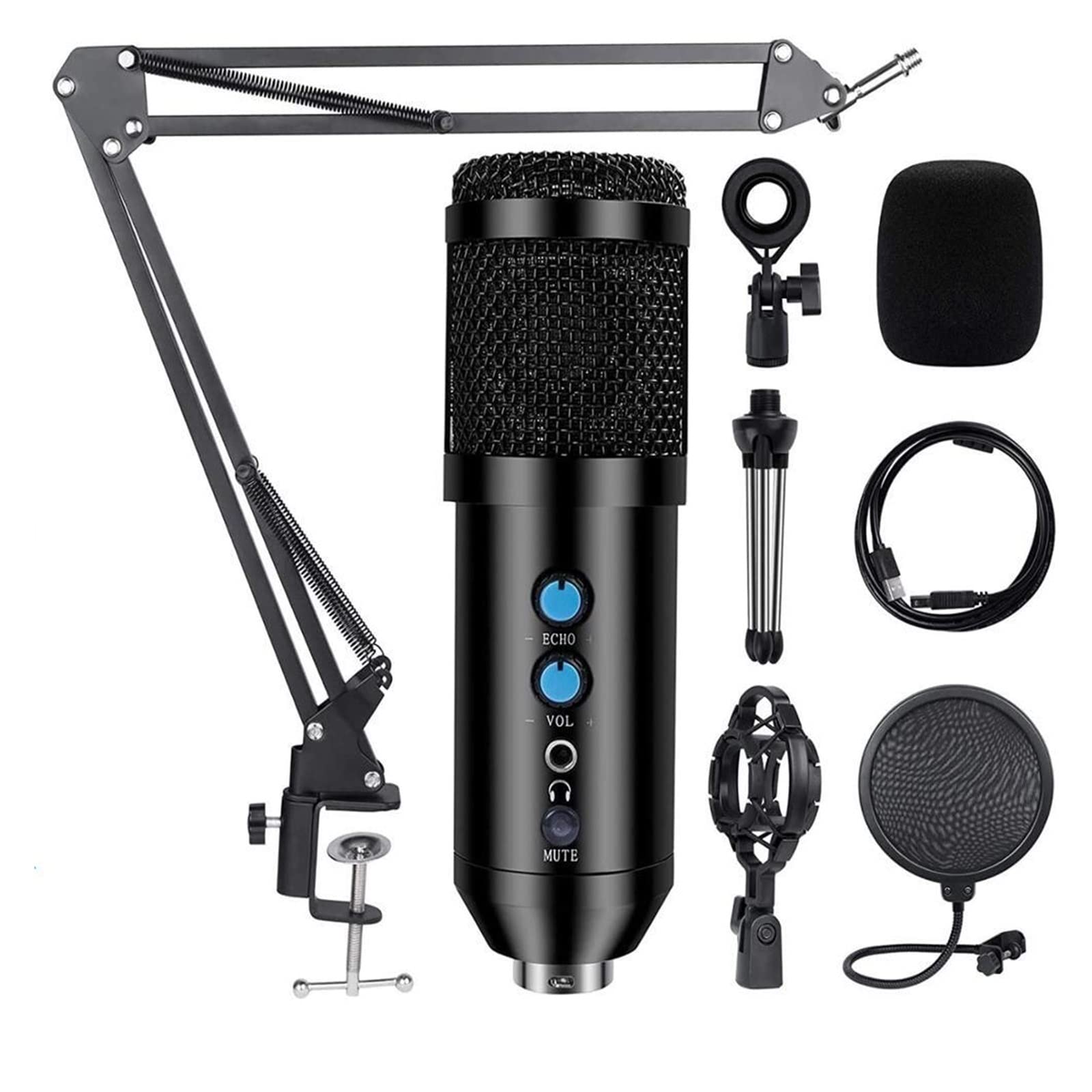 Microphone F1Pro USB à haute sensibilité avec kit de support de table