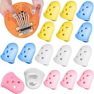 Milisten 16 Pcs Kalimba Finger Protectors, Silicone Kalimba Thumb Protectors Fingertips Guards, Guitar Finger Protectors Thumb Picks Anti Slip Fingertip Protectors for Beginners
