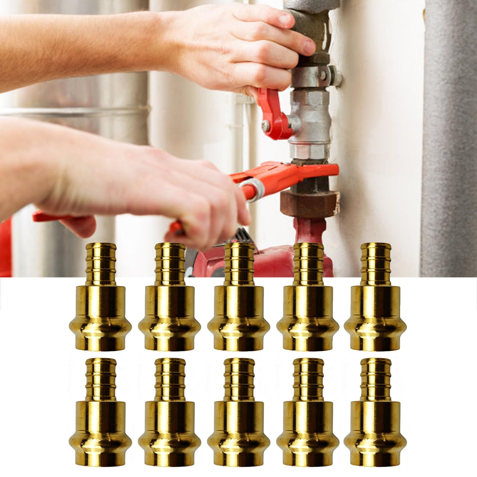 FTVOGUE Raccordi a Pressare in Ottone da 1/2 Pollice per Impianti | Costruzioni in Ottone, Resistenti Alla Corrosione, per Sistemi di Acqua Calda e Fredda, Riparazioni di Impianti Idraulici