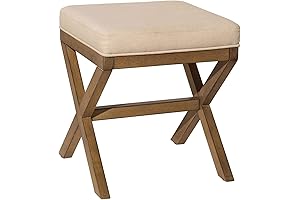Hillsdale Somerset Backless Wood Vanity Stool for a Refined Bathroom