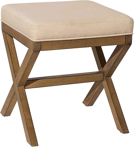 Hillsdale Somerset - Taburete de madera sin respaldo para sala de maquillaje o baño, color madera oscura