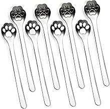 WEKTUNAA 8-Pack Cat Paw Spoon 18/10 Stainless Steel Teaspoons, Sugar, Coffee, Cake, Dessert, Ice Cream Spoon Stirring Spoon, 5.9 inch
