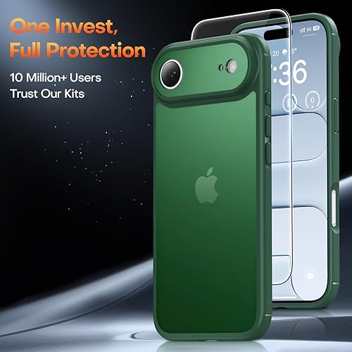 Miniatura 357 de TAURI Funda 3 en 1 para iPhone 13 Pro, [no amarilla] con 2 protectores de pantalla, funda delgada a prueba de golpes para iPhone 13 Pro, color negro