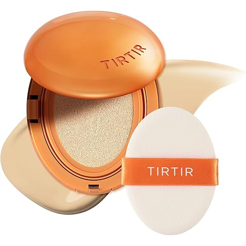 TIRTIR Mask Fit Ai Filter Cushion Foundation | AI-Like Semi-Matte Finish - Up to 72-Hour Medium to Full Coverage Korean BB Cushion Make up Beauty, #21W Natural Ivory, 0.63 Fl Oz