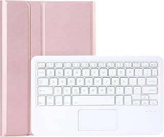 Capa de teclado Bluetooth sem fio para Samsung Galaxy Tab S6 Lite 10,4 polegadas [Modelo: SM-P610/SM-P615], capa protetora de couro sintético de ovelha, teclado removível e touchpad