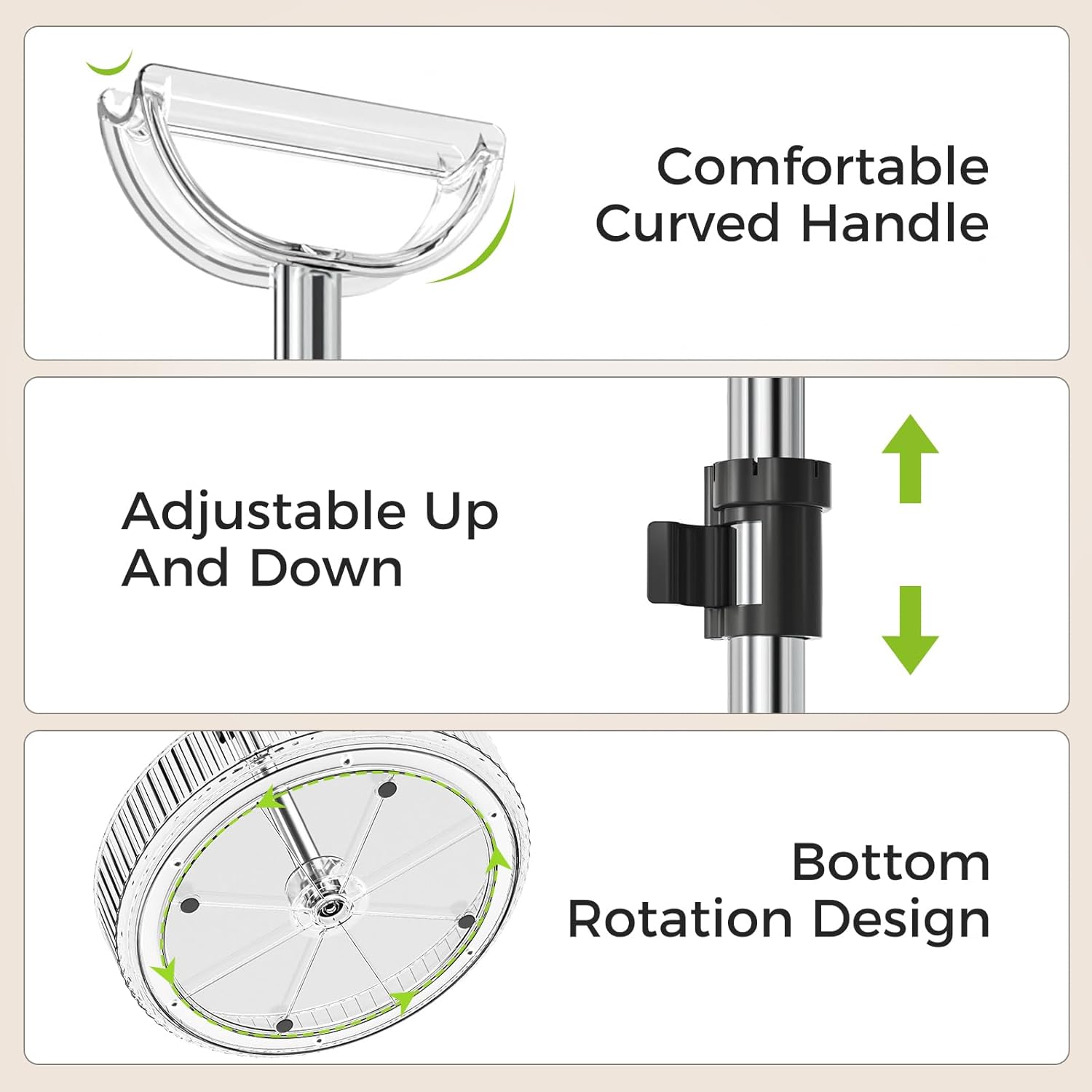 Lazy Susan Organizer – 2 Tier Rotating Spice Rack Turntable, 11.4" Plastic Spinning Organizer for Kitchen Cabinet Pantry Countertop Cupboard Bathroom Storage, Clear