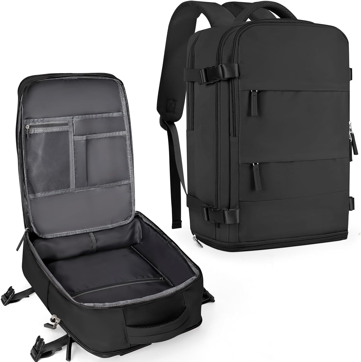 Travel Backpack for Men & Women Cabin Bag, Water Resistant Carry On Luggage with Laptop Compartment, Shoe Pocket, Anti Theft Pocket, USB Port, Chest Buckle, Underseat Flight Travel Bag-image-11