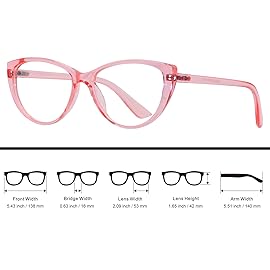 ANDWOOD Blue Light Blocking Glasses Women Bluelight Blocker Computer Cateye Clear Cat Eye Eyeglasses Frame Pink