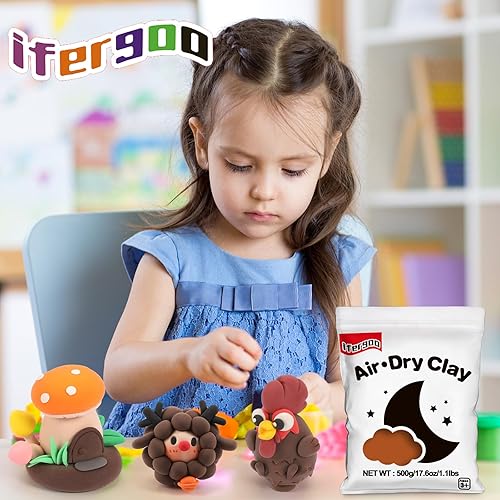 Miniatura 6 de Ifergoo Arcilla para modelar marrón, cosplay moldeable, secado al aire, arcilla de moldeo blanda para proyectos de arte y manualidades para adultos,